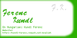 ferenc kundl business card